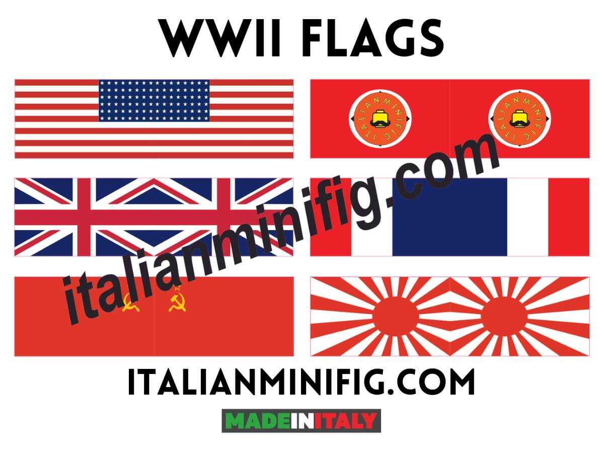 6 historical WWII flags