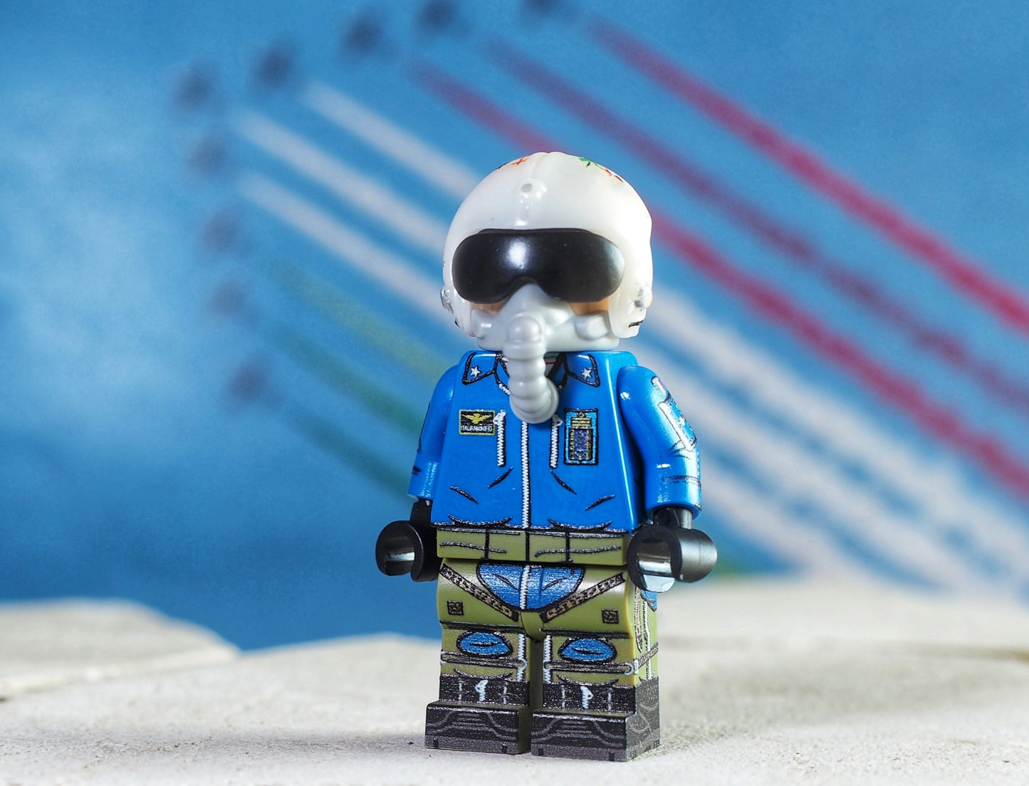 Modern Aerobatic Italian Pilot | Custom Aviation Minifigure