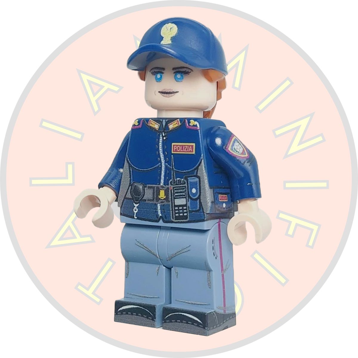 Agenti di polizia italiani (uomo e donna) – minifigure premium  – Polizia italiana moderna – Edizione limitata per collezionisti