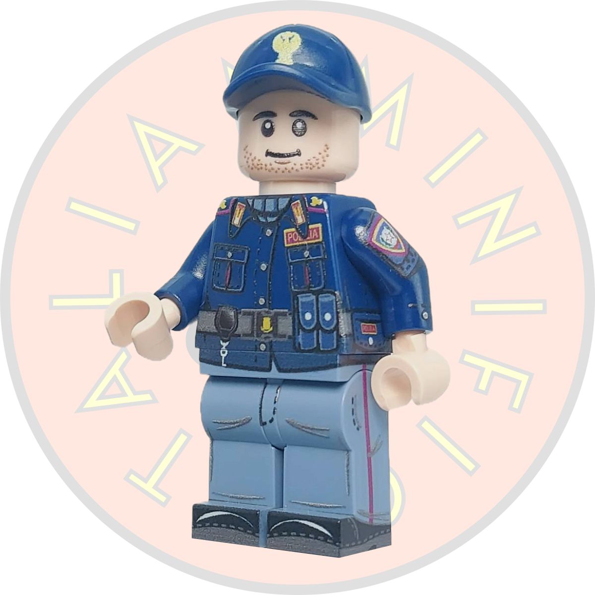 Agenti di polizia italiani (uomo e donna) – minifigure premium  – Polizia italiana moderna – Edizione limitata per collezionisti